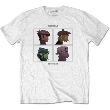 Gorillaz, Tričko Demon Days, Unisex, Biela