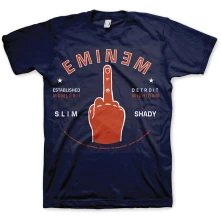 Eminem, Tričko Detroit Finger, Unisex, Modrá