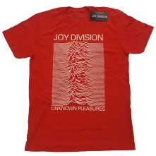 Tričko Unknown Pleasures White On Red