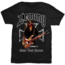 Lemmy, Tričko Iron Cross Stone Deaf Forever, Unisex, Čierna