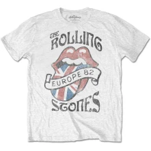 The Rolling Stones, Tričko Europe 82, Unisex, Biela