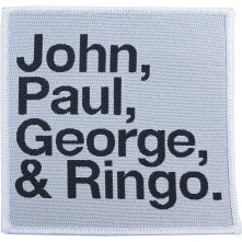 Nažehlovačka John, Paul, George, Ringo Black on White
