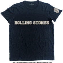 The Rolling Stones, Tričko Logo & Tongue, Unisex, Modrá