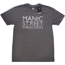 Manic Street Preachers, Tričko Reversed Logo, Unisex, Šedá