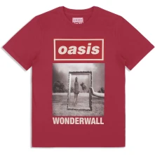 Oasis, Tričko Wonderwall Single Cover, Unisex, Červená