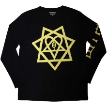HIM, Tričko s dlhým rukávom Heartagram Honeycomb, Unisex, Čierna