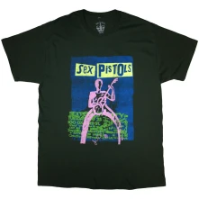 Sex Pistols, Tričko Guitar Cartoon, Unisex, Zelená