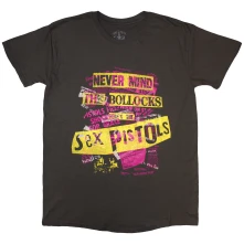 Sex Pistols, Tričko NMTB Text Overlay, Unisex, Šedá