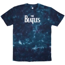 The Beatles, Tričko Drop T Logo, Unisex, Modrá