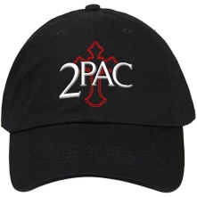 2Pac, Šiltovka Cross Logo, Unisex, Čierna