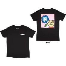 IDLES, Tričko Cartoon Flower, Unisex, Čierna