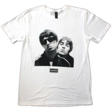 Oasis, Tričko Noel & Liam Square Photo, Unisex, Biela