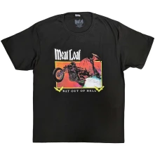 Meat Loaf, Tričko Bat Out Of Hell Rectangle, Unisex, Šedá