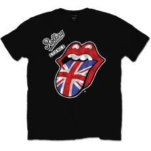 The Rolling Stones, Tričko Vintage British Tongue, Unisex, Čierna