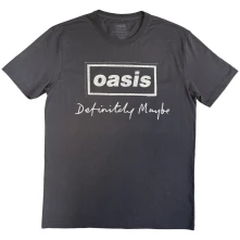 Oasis, Tričko Definitely Maybe Distressed Text Logo, Unisex, Šedá