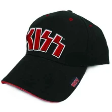 Kiss, Šiltovka Red on White Logo, Unisex, Čierna