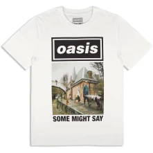 Oasis, Tričko Some Might Say Single Cover, Unisex, Biela