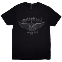 Motörhead, Tričko 50 Years Wings Badge, Unisex, Čierna