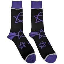 HIM, Ponožky Purple Heartagrams, Unisex, Čierna