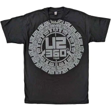 U2, Tričko 360 Degree Tour Logo, Unisex, Čierna