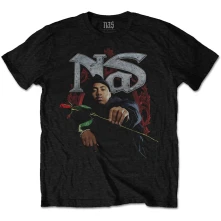 Nas, Tričko Red Rose, Unisex, Čierna