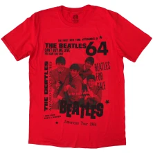 The Beatles, Tričko 1964, Unisex, Červená