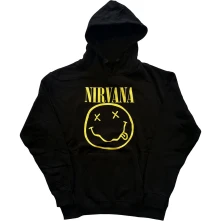 Nirvana, Mikina Yellow Smiley, Unisex, Čierna