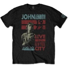 John Lennon, Tričko Live in NYC, Unisex, Čierna