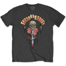 Guns N’ Roses, Tričko Dripping Dagger, Unisex, Šedá