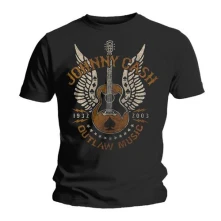 Johnny Cash, Tričko Outlaw, Unisex, Čierna