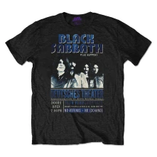 Black Sabbath, Tričko Deutsches '73, Unisex, Čierna