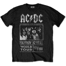 AC/DC, Tričko Highway to Hell World Tour 1979/1980, Unisex, Čierna