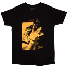 2Pac, Tričko Fingers Orange Tone, Unisex, Čierna
