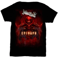 Judas Priest, Tričko Epitaph Red Horns, Unisex, Čierna