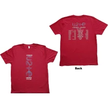 U2, Tričko I+E 2018 Tour Dates, Unisex, Červená