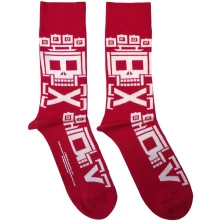 Five Finger Death Punch, Ponožky Pixeled Skull Repeat, Unisex, Červená