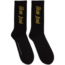 Bon Jovi, Ponožky Yellow Logo, Unisex, Čierna