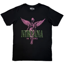 Nirvana, Tričko In Utero Purple Angel, Unisex, Čierna