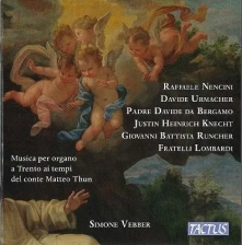 CD VEBBER, SIMONE - ORGAN MUSIC IN TRENTO IN THE TIMES OF COUNT MATTEO THUN