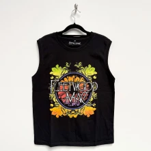 Fleetwood Mac, Tielko Circle Floral Logo, Unisex, Čierna