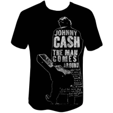 Johnny Cash, Tričko Man Comes Around, Unisex, Čierna