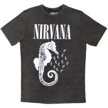 Nirvana, Tričko Seahorse & Logo Mono, Unisex, Šedá