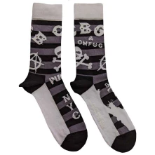 CBGB, Ponožky Logos Striped, Unisex, Čierna