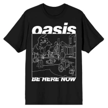 Oasis, Tričko Be Here Now Line Drawing, Unisex, Čierna