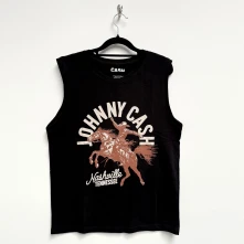 Johnny Cash, Tielko Nashville Concert, Unisex, Čierna