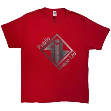 PIL Public Image Ltd, Tričko Brushed Steel Logo & Text, Unisex, Červená
