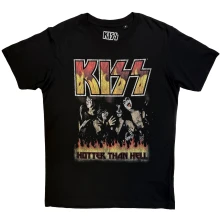 Kiss, Tričko Hotter Than Hell, Unisex, Čierna