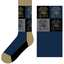 Queen, Ponožky Crest Blocks, Unisex, Modrá