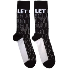 The Beatles, Ponožky Let It Be Text Outlines Repeat, Unisex, Čierna