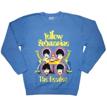 The Beatles, Crewneck Yellow Submarine Heads In Circles, Unisex, Modrá